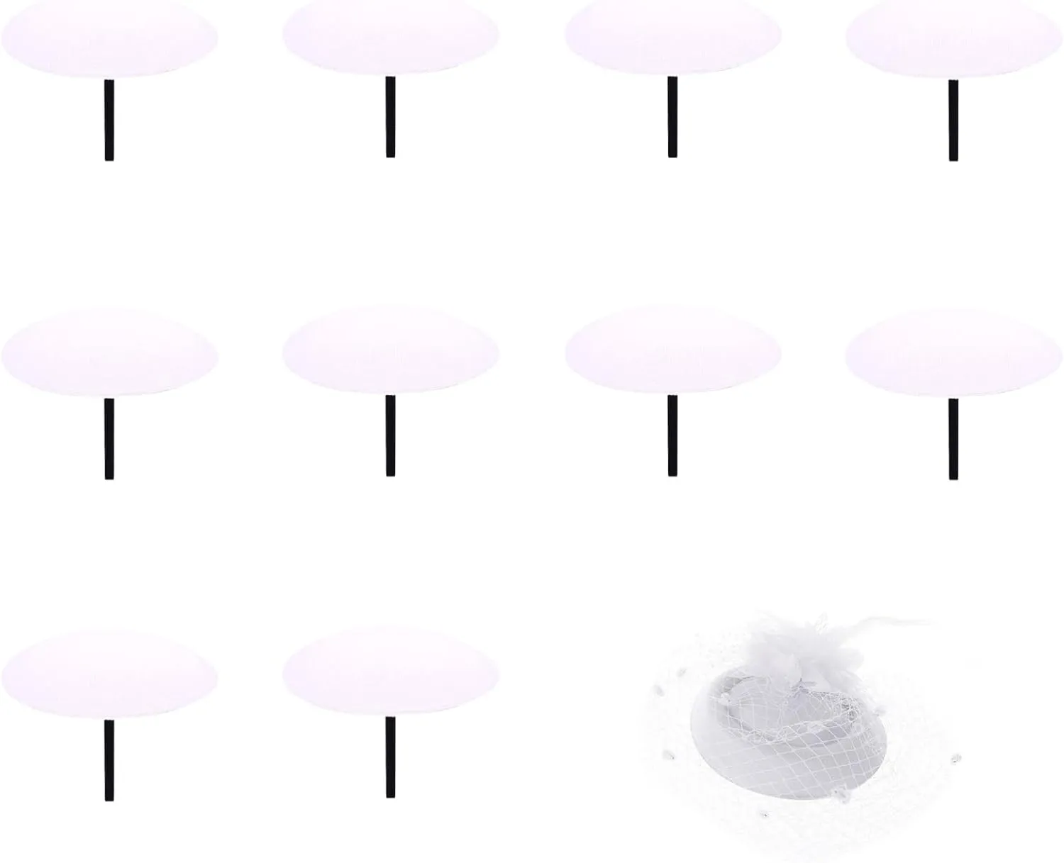 10Pcs Fascinator Base, Round Hat Base, Fascinator Hat Base, Sinamay Hat Base, Cocktail Hat Craft Material Supply