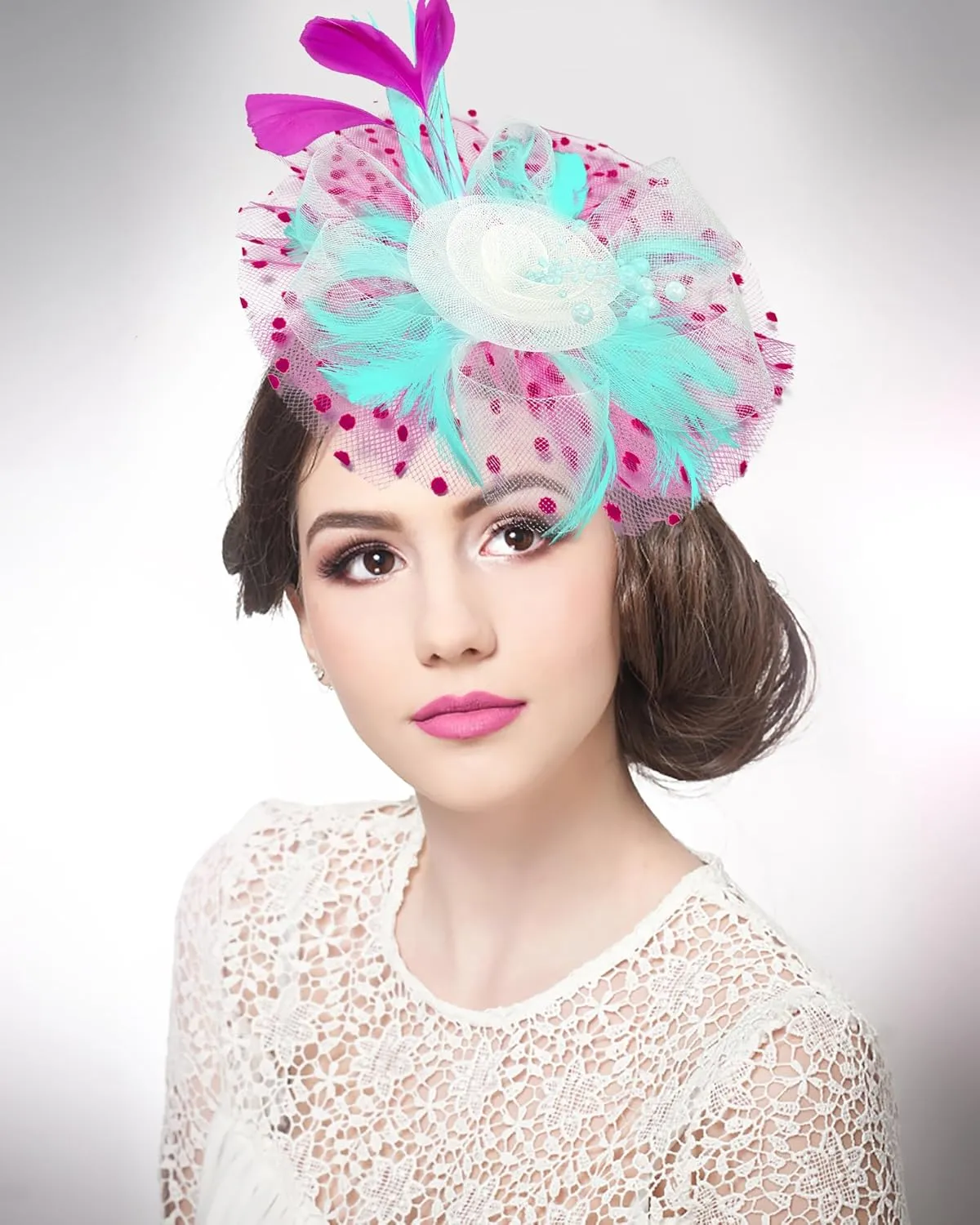 1920s 50s Vintage Fascinators Hat for Women Tea Party Halloween Headband Flower Bridal Shower Weddings Themed Events