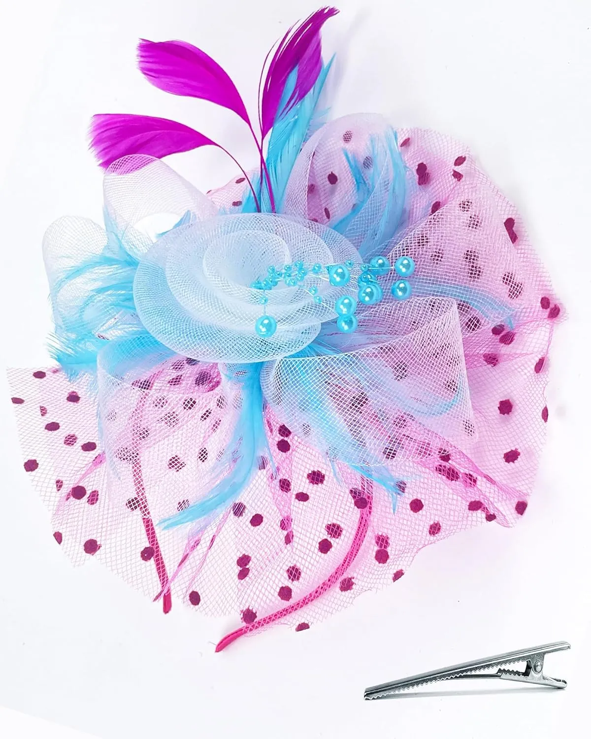 1920s 50s Vintage Fascinators Hat for Women Tea Party Halloween Headband Flower Bridal Shower Weddings Themed Events