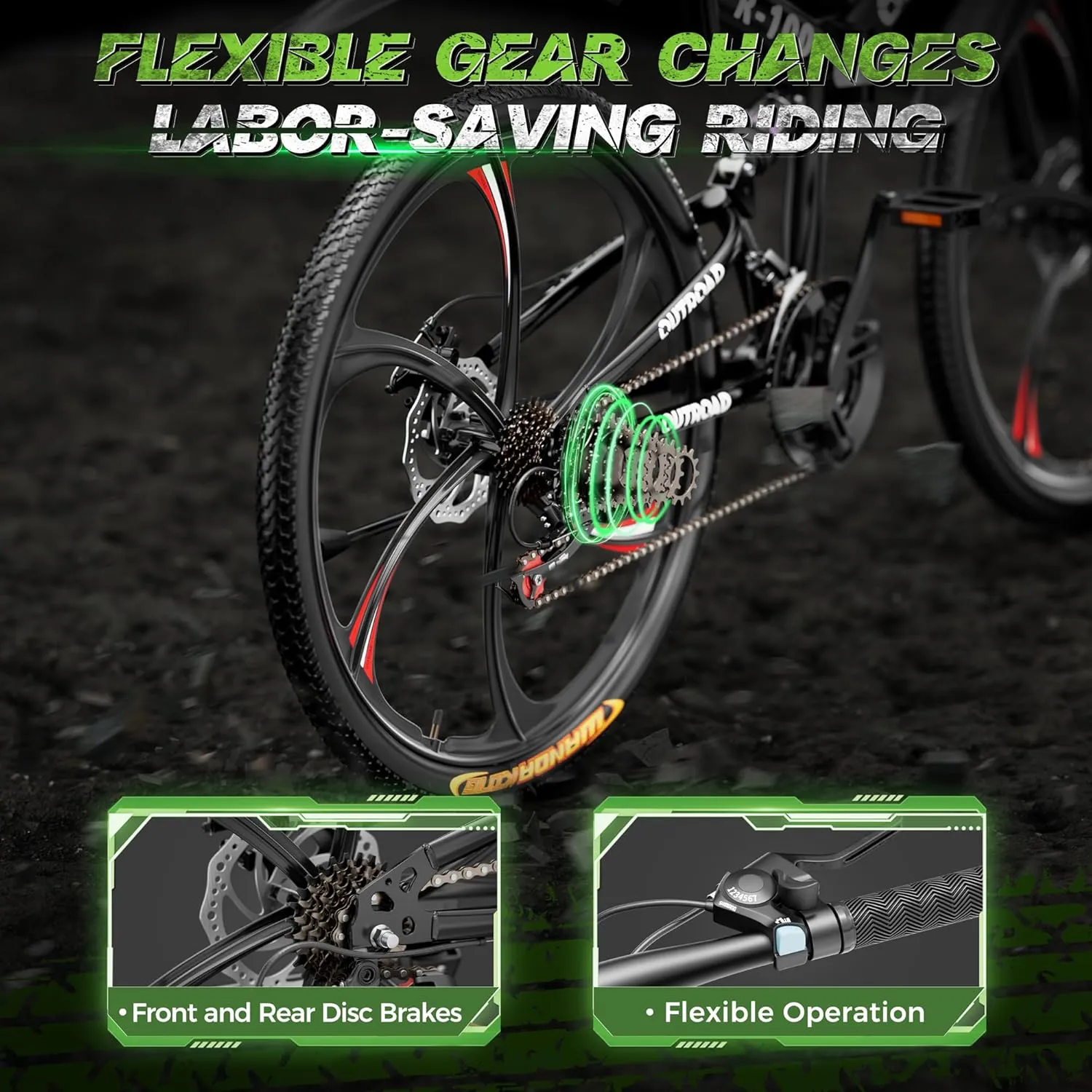 26 Inch Adult Folding Mountain Bike, 21 Speed Foldable Bicycle with Full Suspension, Dual Disc Brake, High Carbon Steel Frame, Folding Bikes for Men/Women/Teen