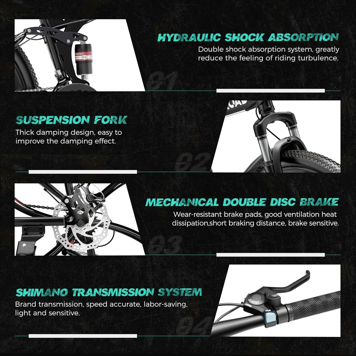 26 Inch Adult Folding Mountain Bike, 21 Speed Foldable Bicycle with Full Suspension, Dual Disc Brake, High Carbon Steel Frame, Folding Bikes for Men/Women/Teen