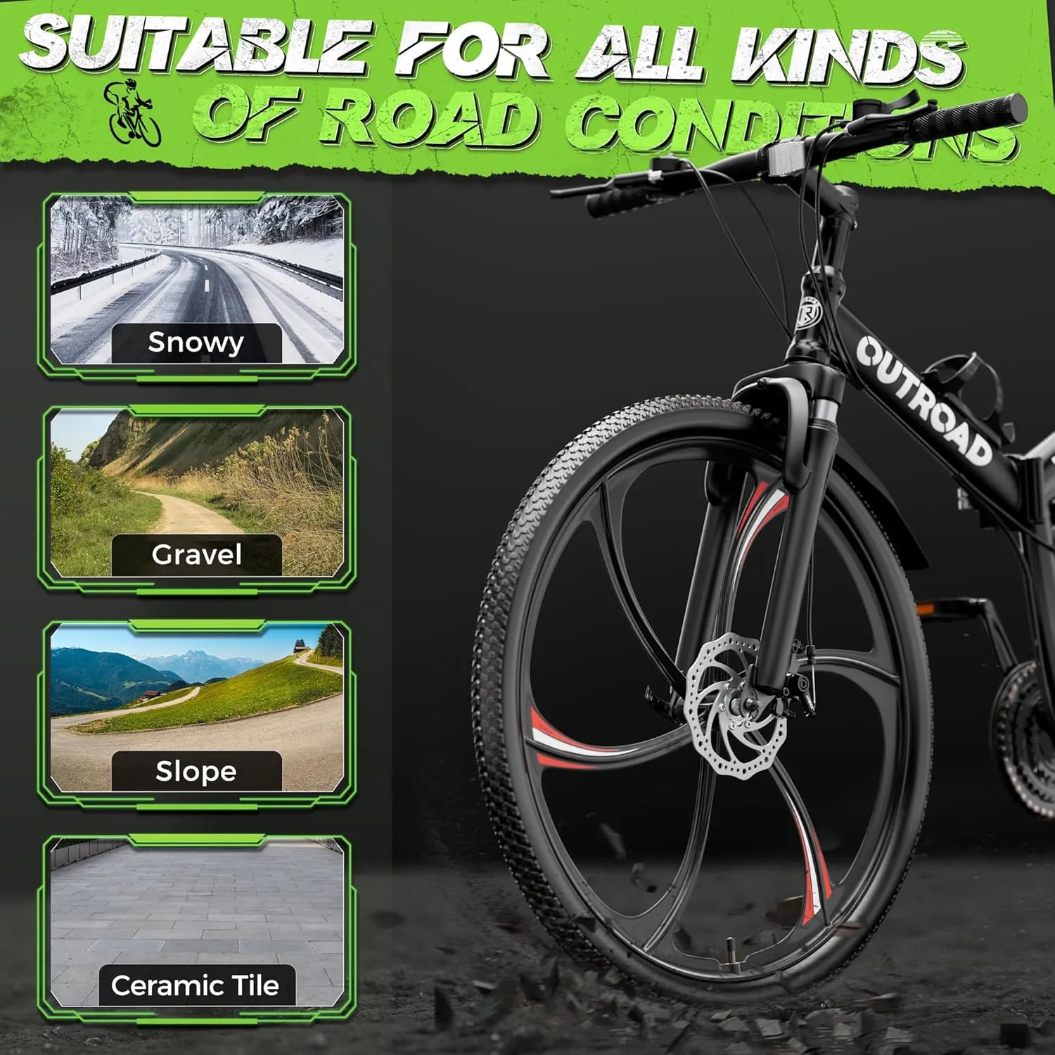 26 Inch Adult Folding Mountain Bike, 21 Speed Foldable Bicycle with Full Suspension, Dual Disc Brake, High Carbon Steel Frame, Folding Bikes for Men/Women/Teen