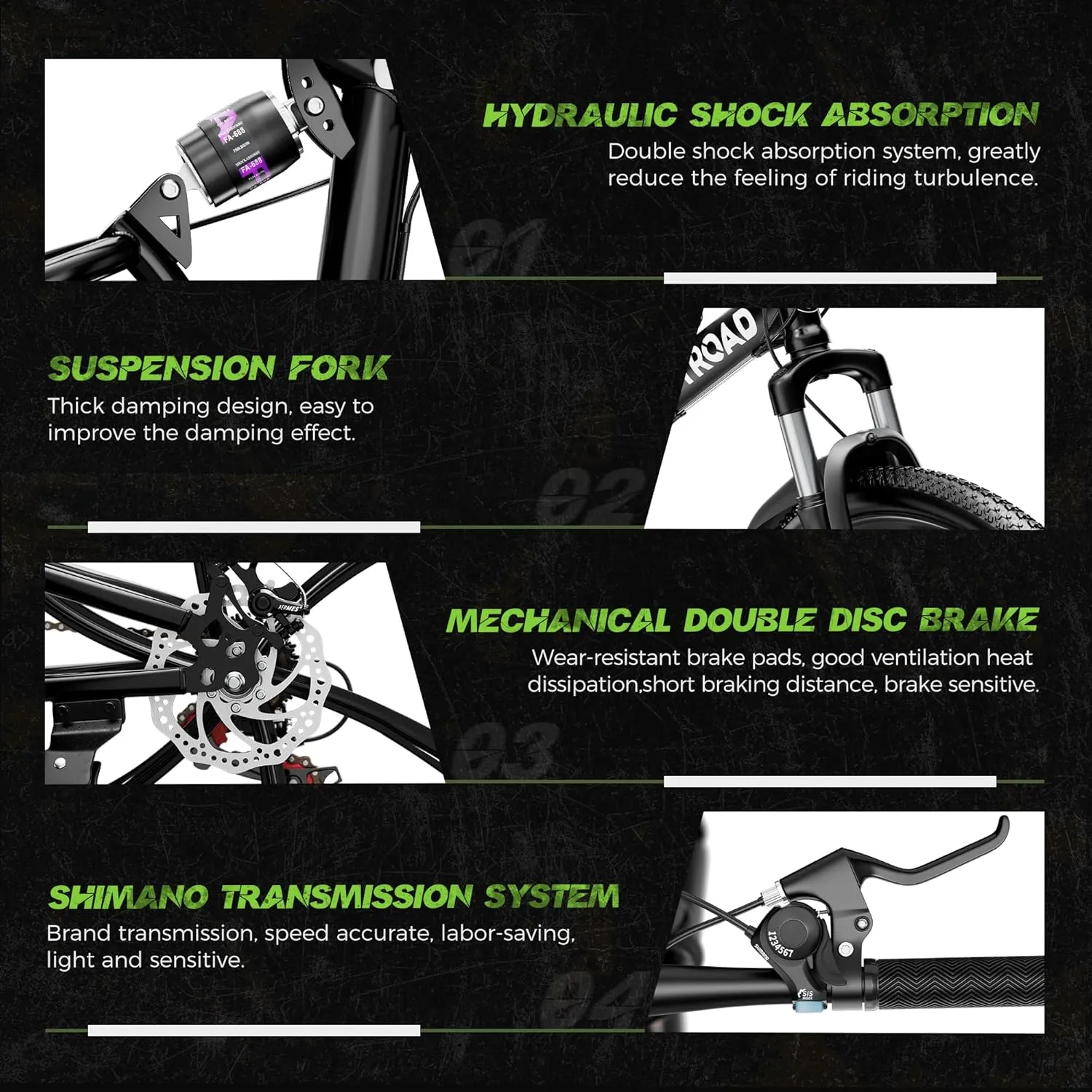 26 Inch Adult Folding Mountain Bike, 21 Speed Foldable Bicycle with Full Suspension, Dual Disc Brake, High Carbon Steel Frame, Folding Bikes for Men/Women/Teen