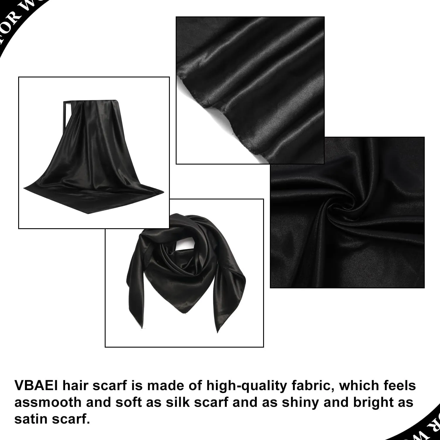 35 Large Square Satin Head Scarf - 3Pcs Silk Like Head Scarves Silk Bandana Satin Hair Scarf Head Wraps For Women