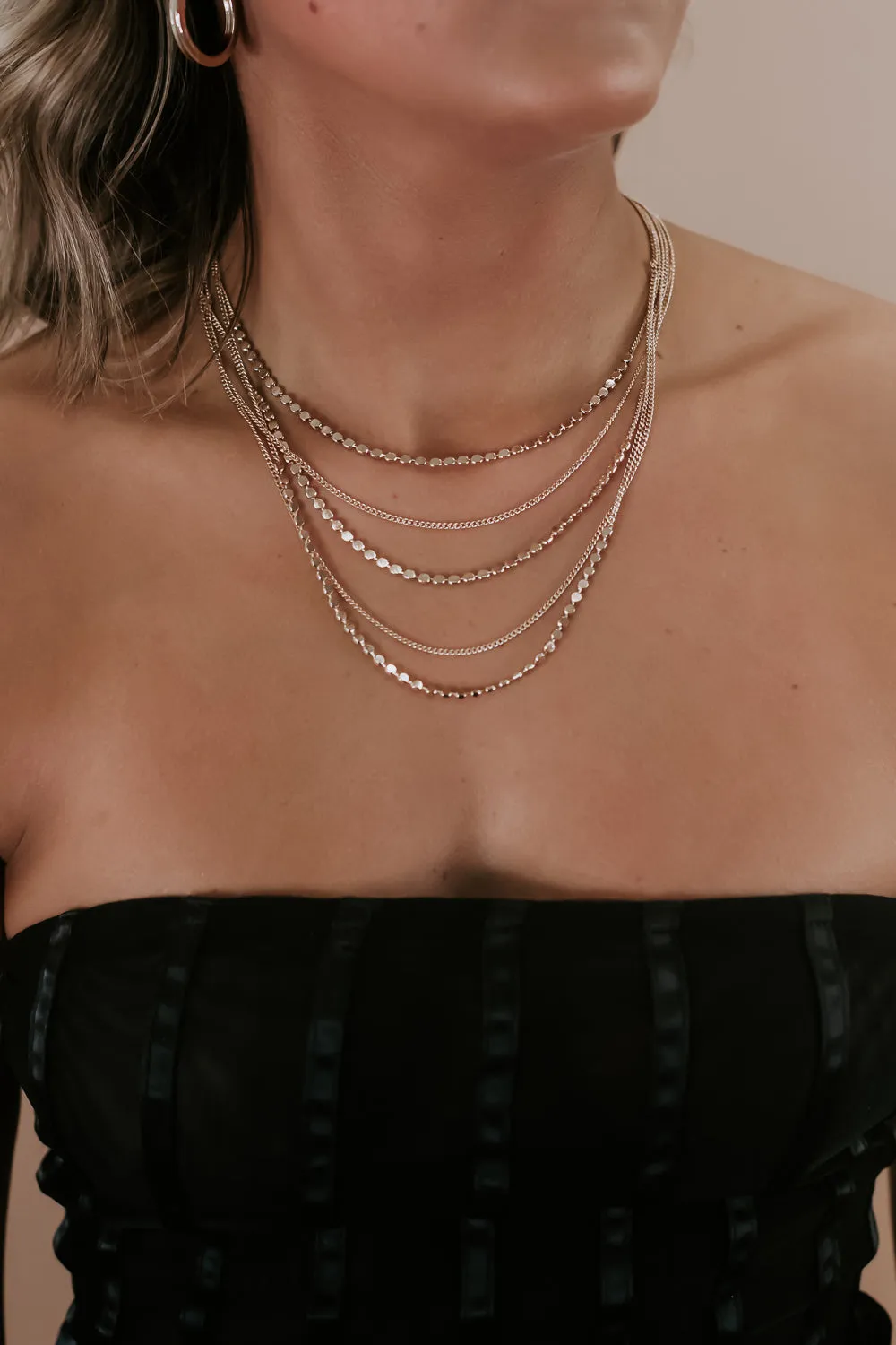 5 Row Layered Choker, Gold