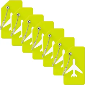 7 Pack Silicone Luggage Tag Travel Suitcase Tags with Name ID Card Perfect to Quickly Spot Baggage Handbag (Grass Green