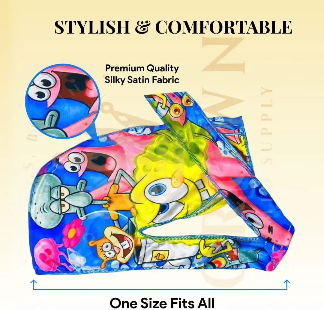Art Silky Durag with Long Wide Tails - Satin Smooth Silk Fabric Durags for Comfort and Compression