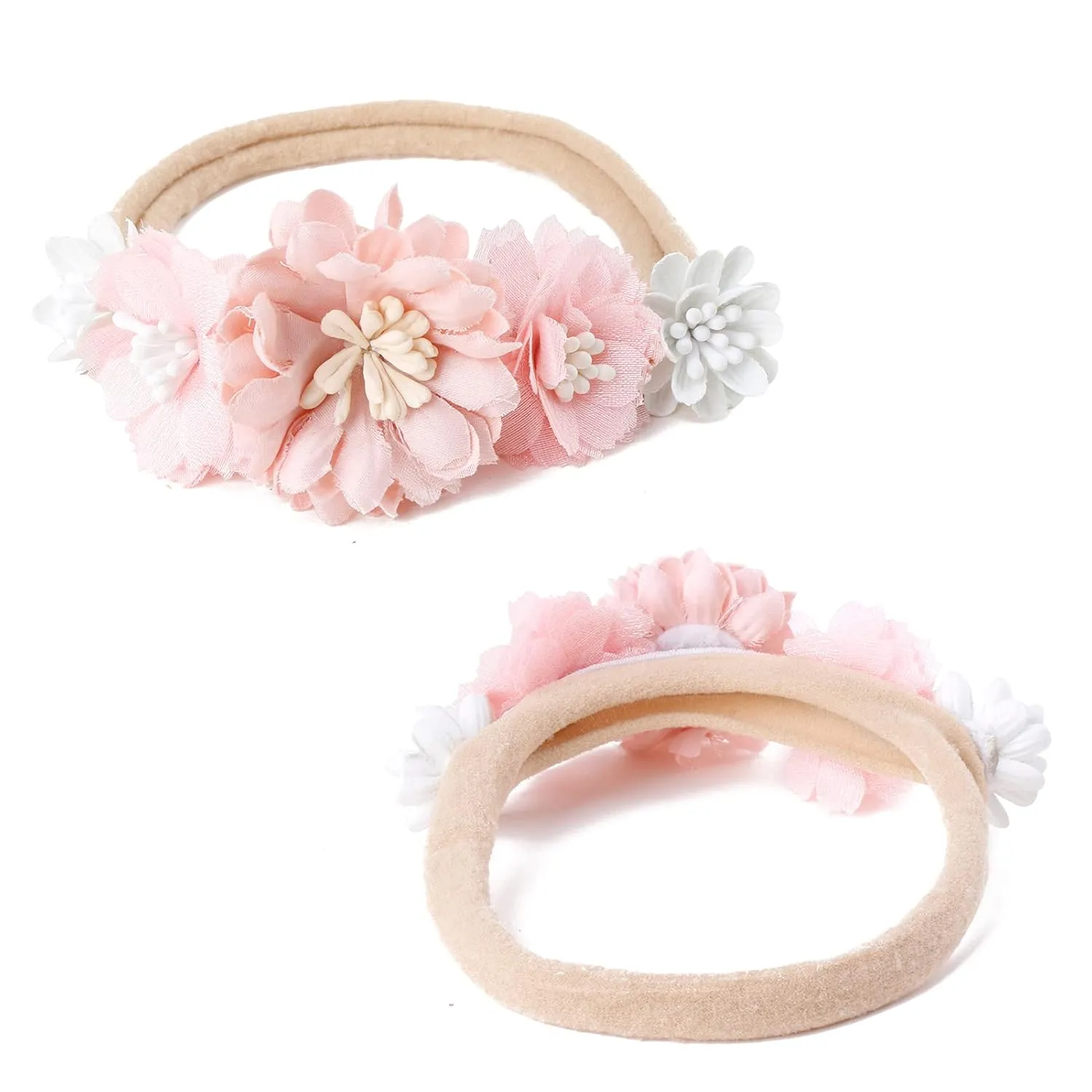 Baby Girls Headbands Flower Headband 6 Pcs Nylon Elastic Headbands Newborn Hair Bows Hair Accessories Gifts for Infant Toddlers Kids