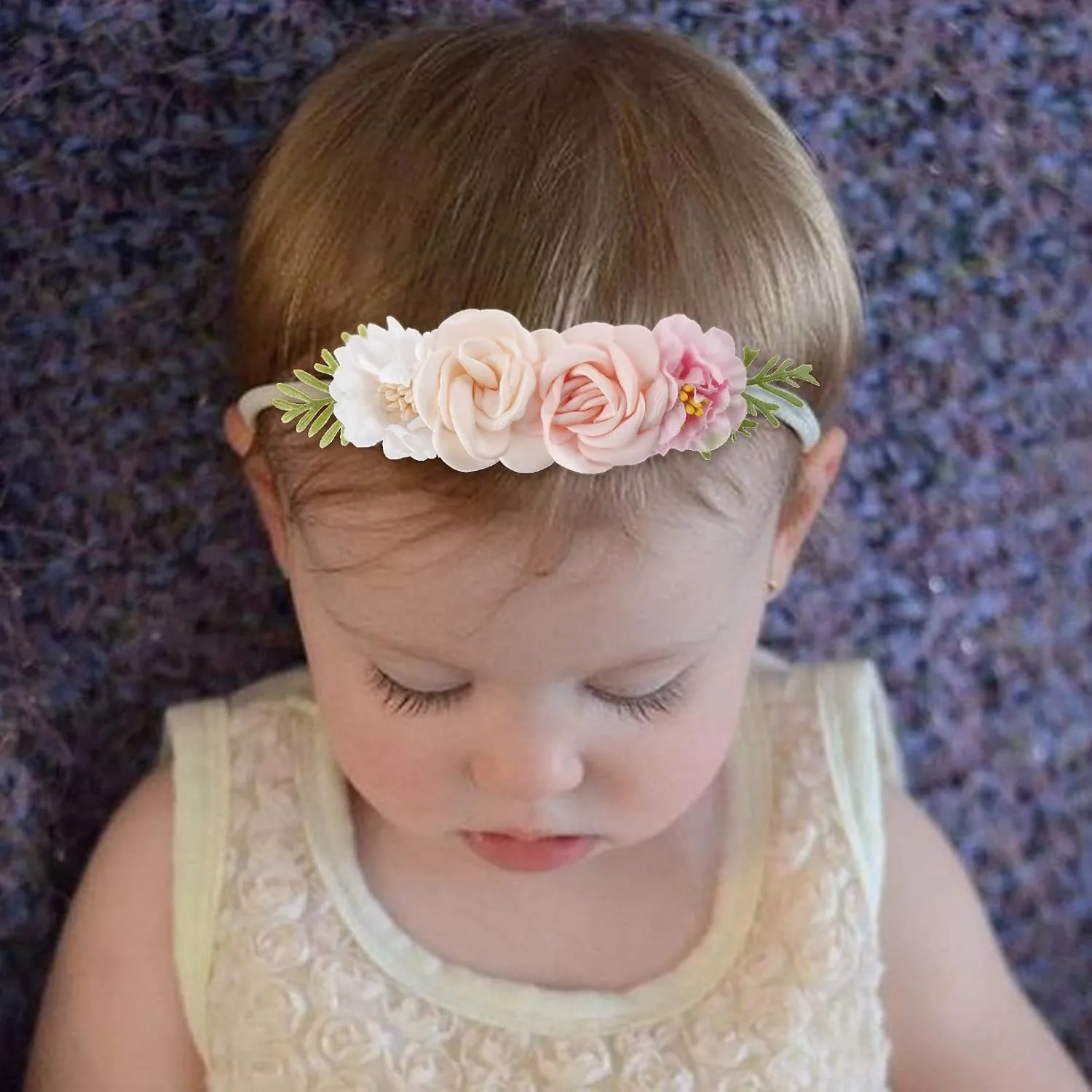 Baby Girls Headbands Flower Headband 6 Pcs Nylon Elastic Headbands Newborn Hair Bows Hair Accessories Gifts for Infant Toddlers Kids