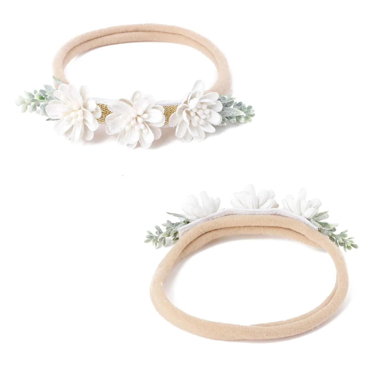Baby Girls Headbands Flower Headband 6 Pcs Nylon Elastic Headbands Newborn Hair Bows Hair Accessories Gifts for Infant Toddlers Kids