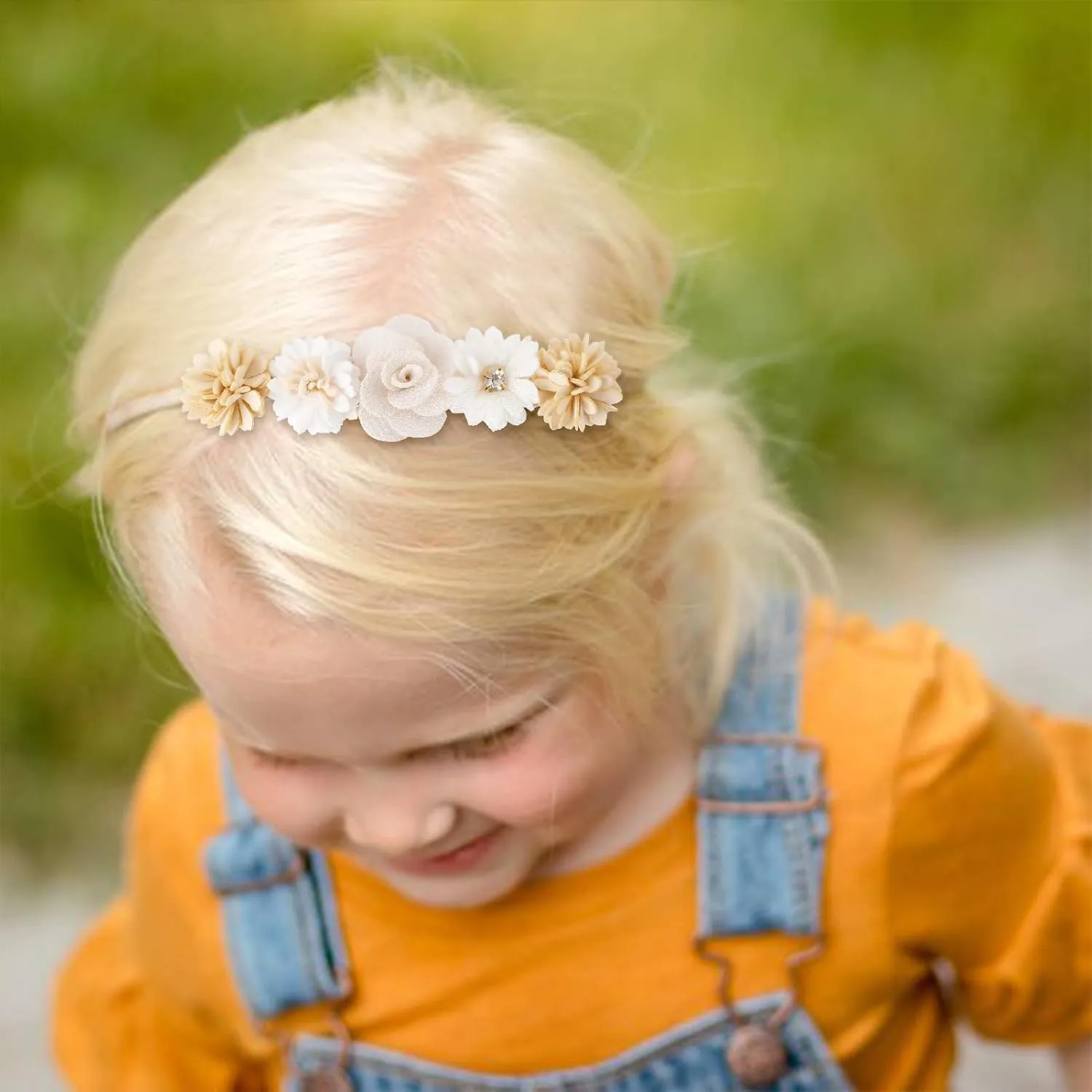 Baby Girls Headbands Flower Headband 6 Pcs Nylon Elastic Headbands Newborn Hair Bows Hair Accessories Gifts for Infant Toddlers Kids