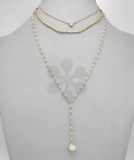 Beaded Druzy Layered Necklace