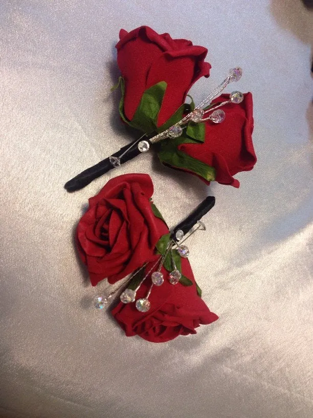 brooch bouquet  with artifical foam roses