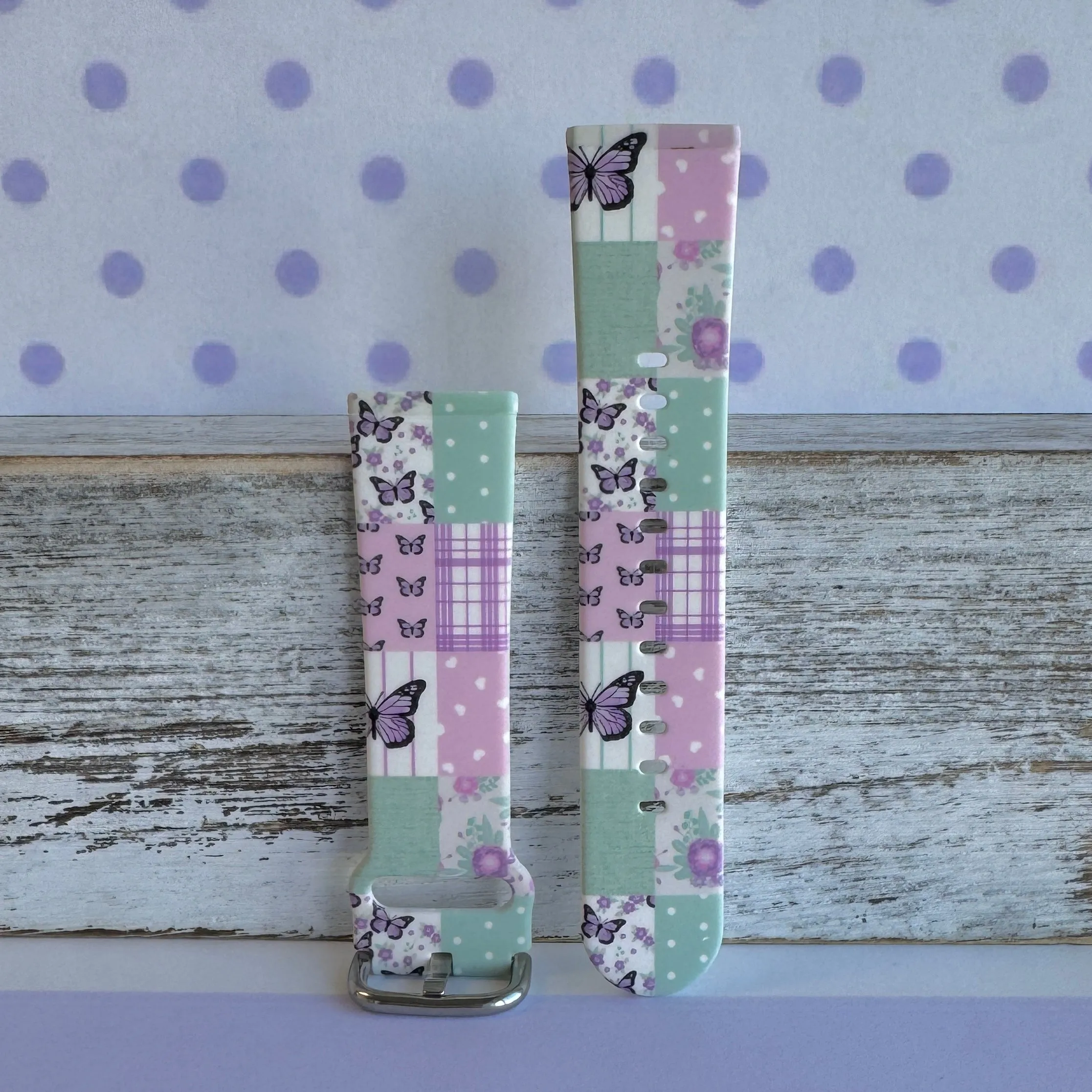 Butterfly Quilt Print Silicone Band For Fitbit Versa 3/4/Sense