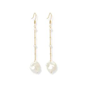 Decus fine chain earrings with keishi pearl drops