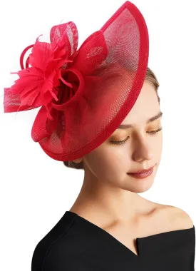 DRESHOW Women Fascinator Hats Tea Party Hat Vintage Pillbox Hat Headband for Cocktail