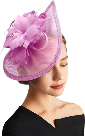 DRESHOW Women Fascinator Hats Tea Party Hat Vintage Pillbox Hat Headband for Cocktail
