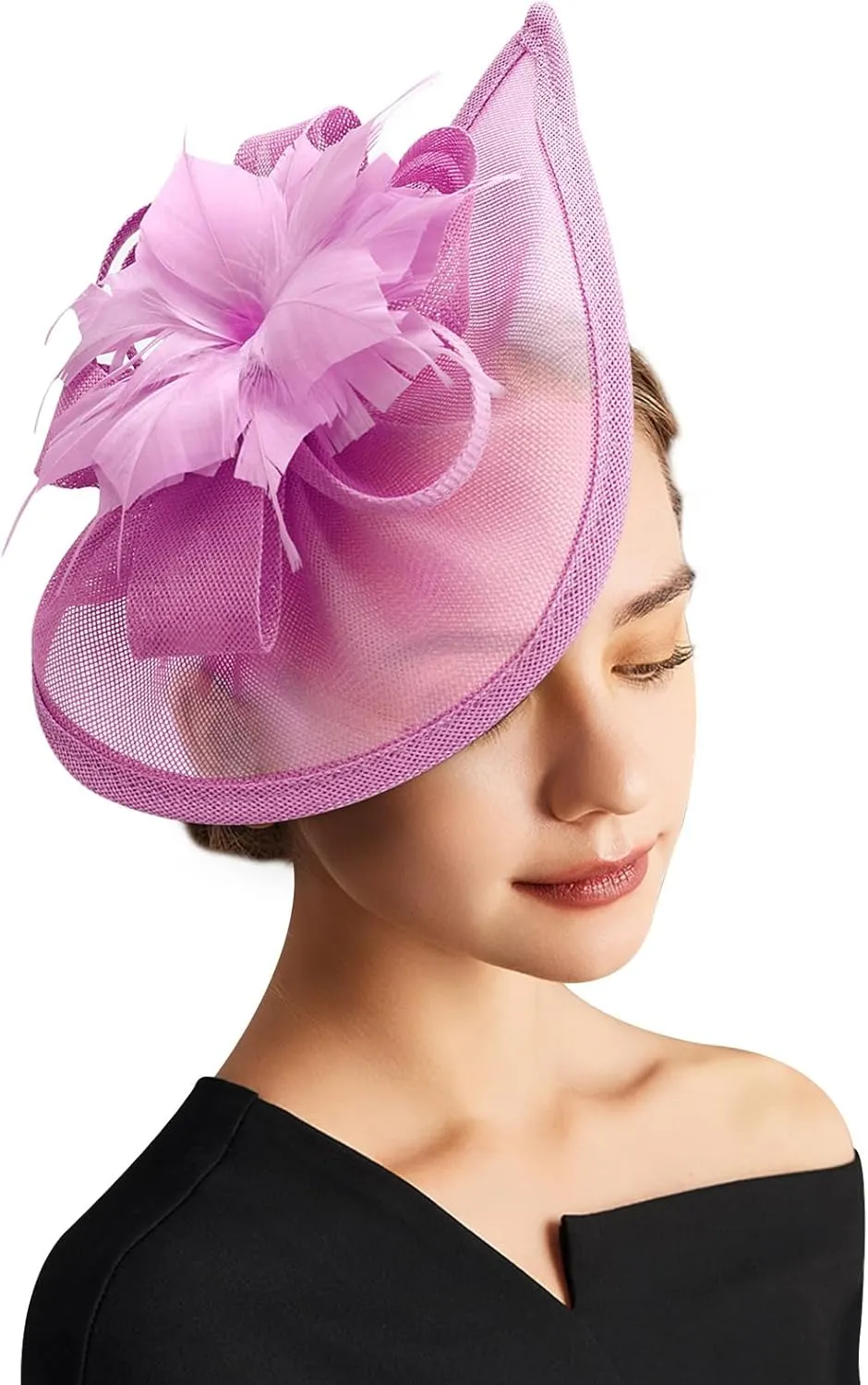 DRESHOW Women Fascinator Hats Tea Party Hat Vintage Pillbox Hat Headband for Cocktail