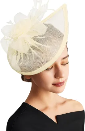 DRESHOW Women Fascinator Hats Tea Party Hat Vintage Pillbox Hat Headband for Cocktail