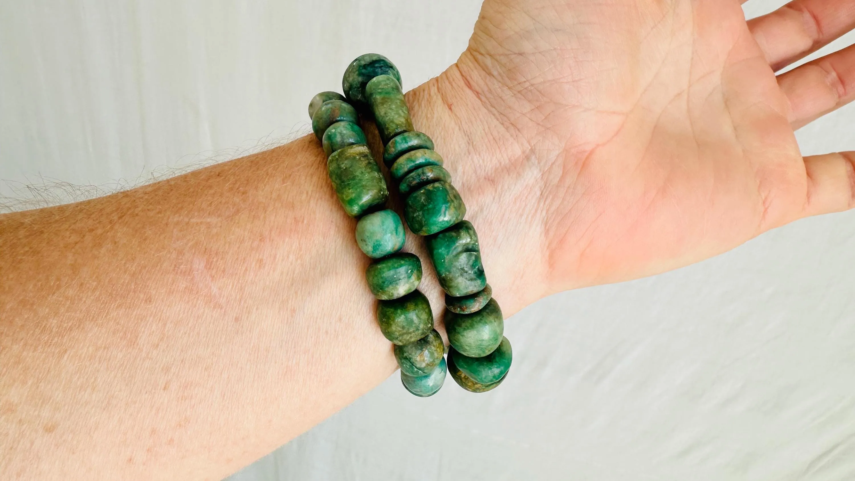 Duo of Guatemalita Bracelets. Beaded with Sterling Silver. Mayan Jewelry. Handmade Gift for Her. 2402