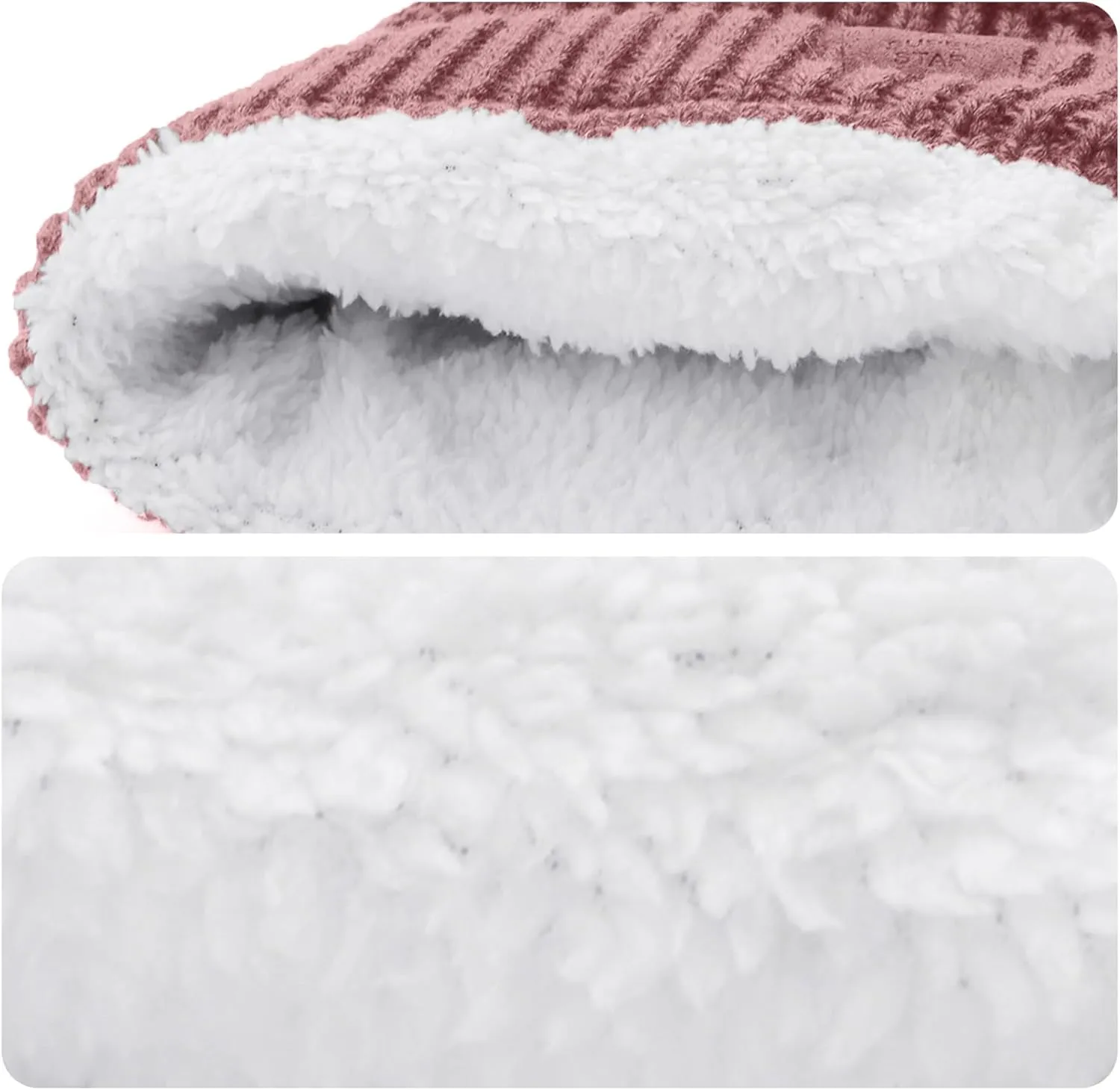 Durio Womens Knit Beanie Winter Thick Solid Fleece Lined Beanie Hats for Women Men Unisex Warm Skiing Beanies