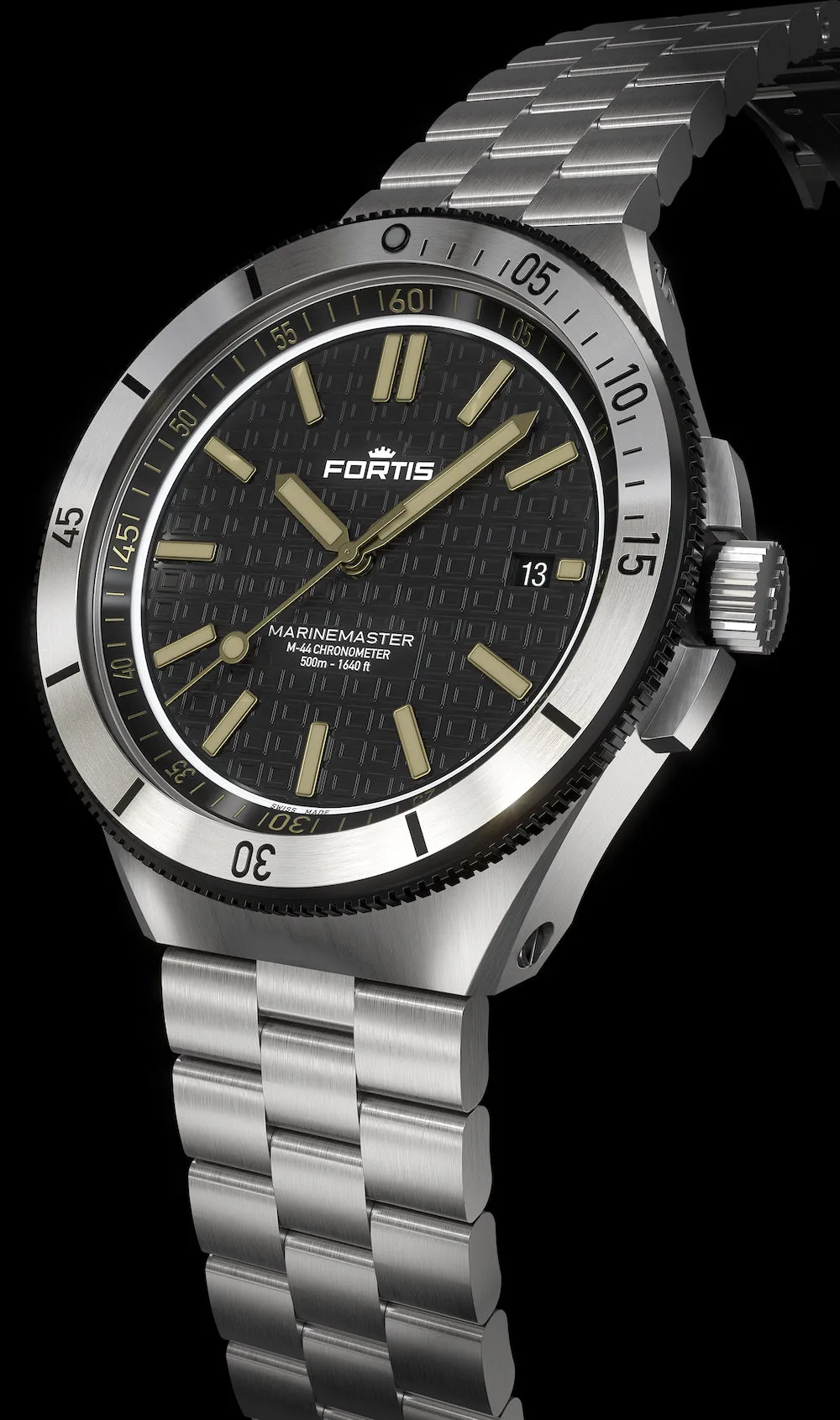 FOR Watch Marinemaster M 44 Black Resin Bracelet