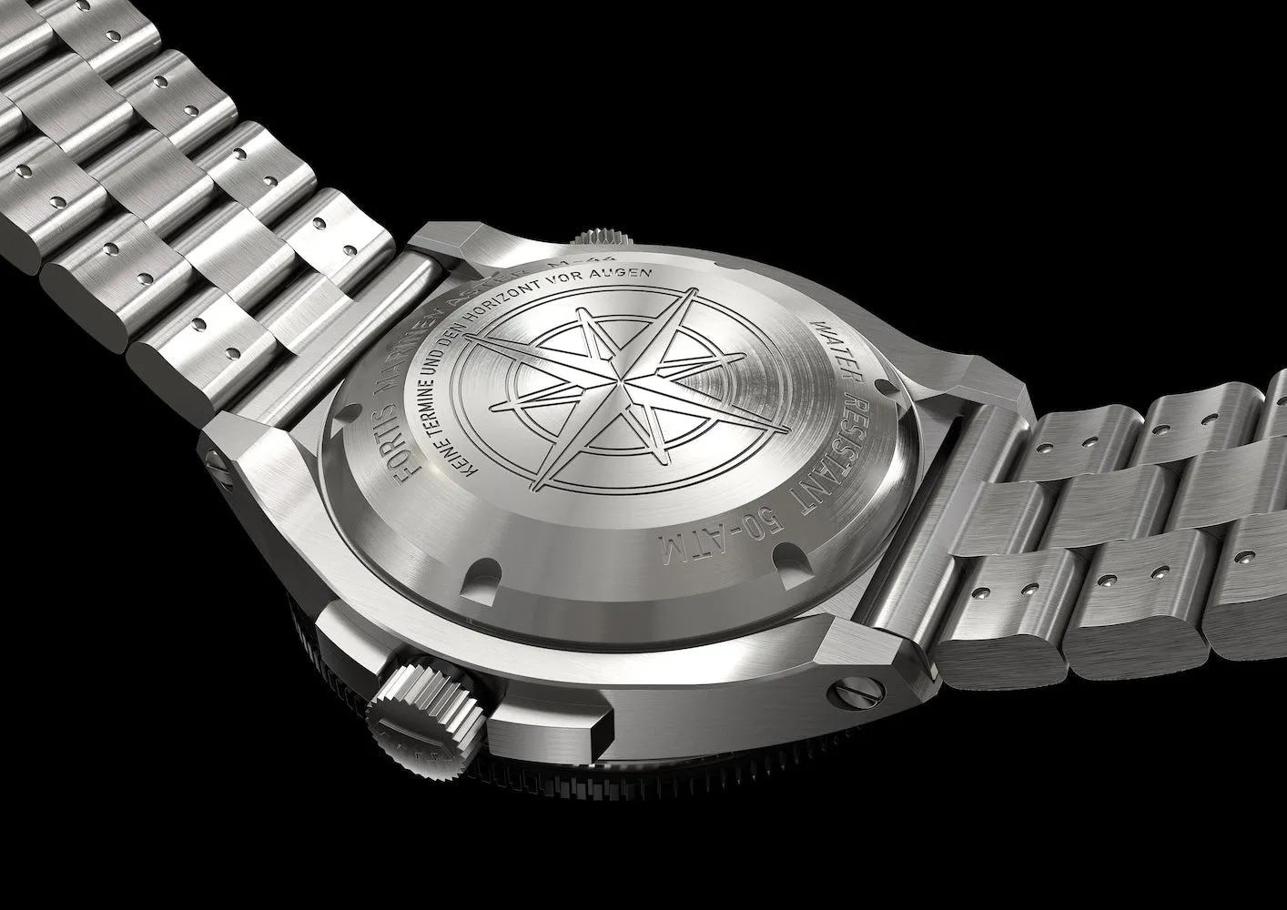 FOR Watch Marinemaster M 44 Black Resin Bracelet