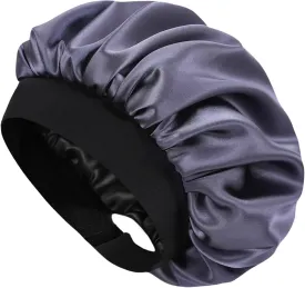 Hat Hut Satin Bonnet Silk Bonnet Sleep Cap for Women Hair Bonnet for Curly Hair Sleeping Adjustable Wide Band Double Layer