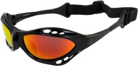 Hurricane Eyewear Category-4 Polarized Jet Ski Floating Goggles Black Padded Frames with Anti-Fog Coating (Red Mirror)