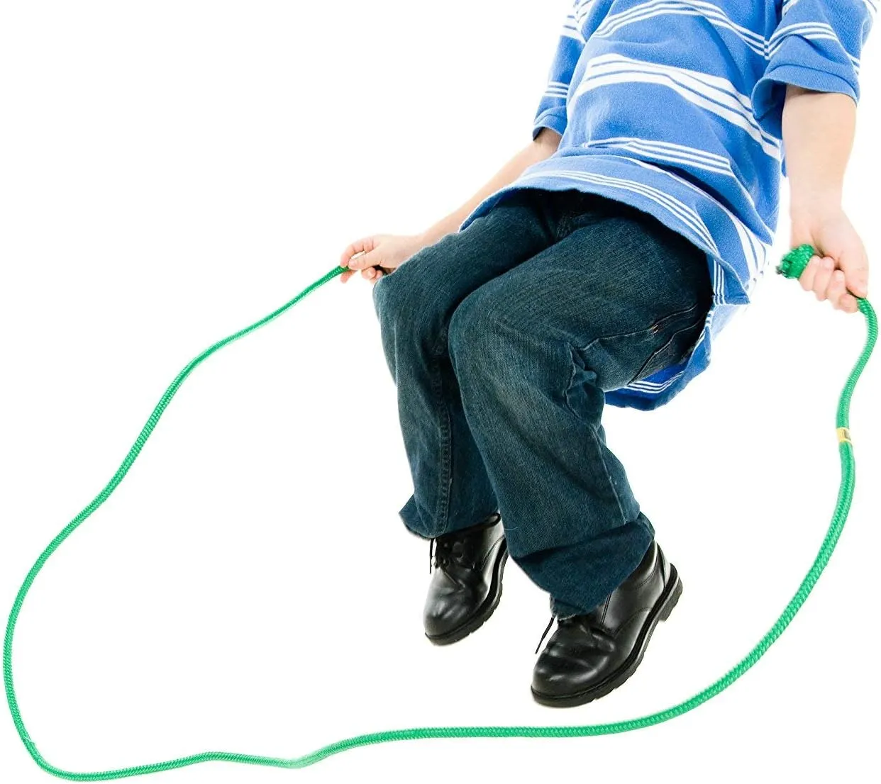 Just Jump It 8' Foot Single Jump Rope for Kids Women and Men - Active Outdoor Youth Fitness Excersing Equipment - Braided Nylon Gym Accessories
