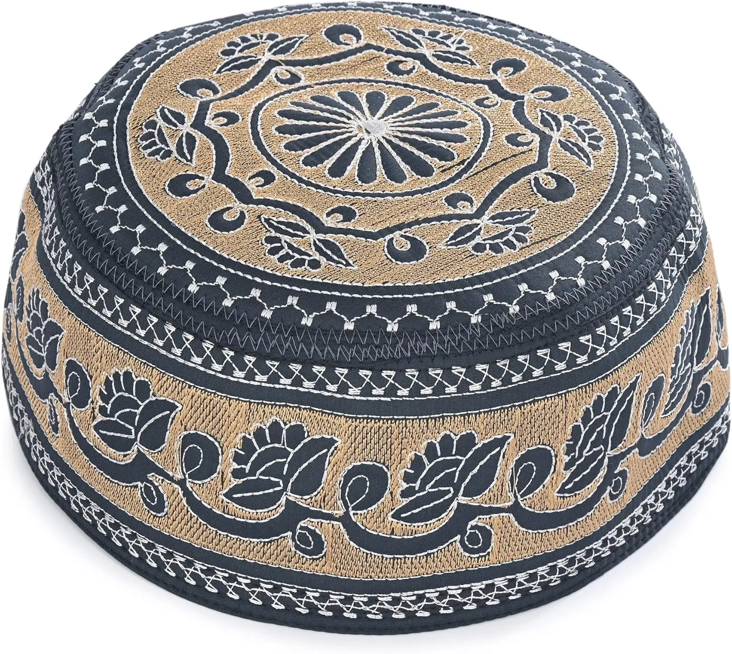 Kufi Men's Unisex Skull Cap Women's Designer Solid Hat with Hand Embroidery Kufi Caps Knitted Beanie Summer Headwear