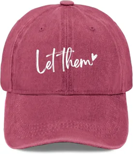 Let Them Funny hat for Men Funny Vintage Cotton Washed Baseball Caps Adjustable Dad Hat Crazy