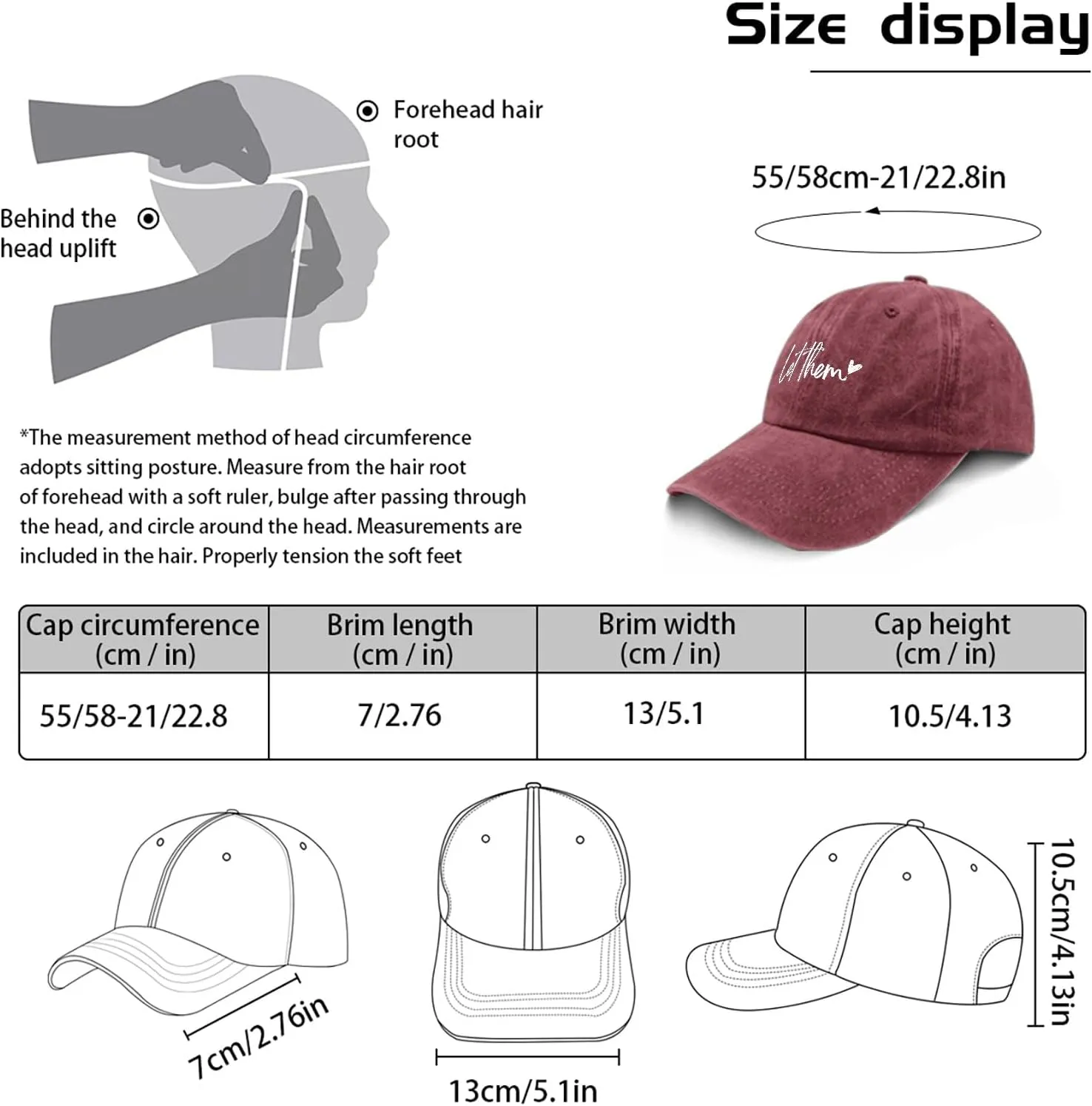 Let Them Funny hat for Men Funny Vintage Cotton Washed Baseball Caps Adjustable Dad Hat Crazy