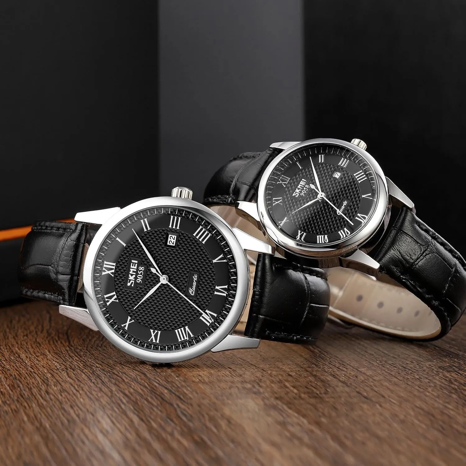 MASTOP Mens Womens Quartz Watch Roman Numeral Business Casual Fashion Analog Wrist Watch Classic Calendar Date Window 30M Waterproof Comfortable Leather Watches