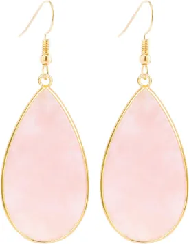 Natural Crystal Healing Stone Earrings Statement Teardrop Dangle Earrings for Women