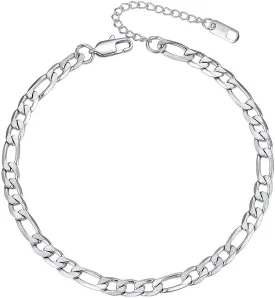 PROSTEEL Stainless Steel Chain Anklets for Women, Silver/Gold Tone, Ankle Bracelets Hypoallergenic, 8-10.5 Inch Adjustable, Come with Box