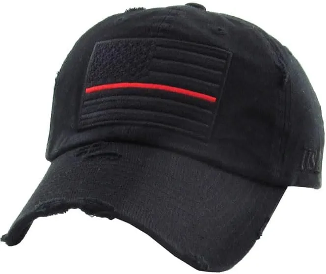 ScarvesMe Unisex American Flag Washed Vintage Distressed Stitch Baseball Cap Hat