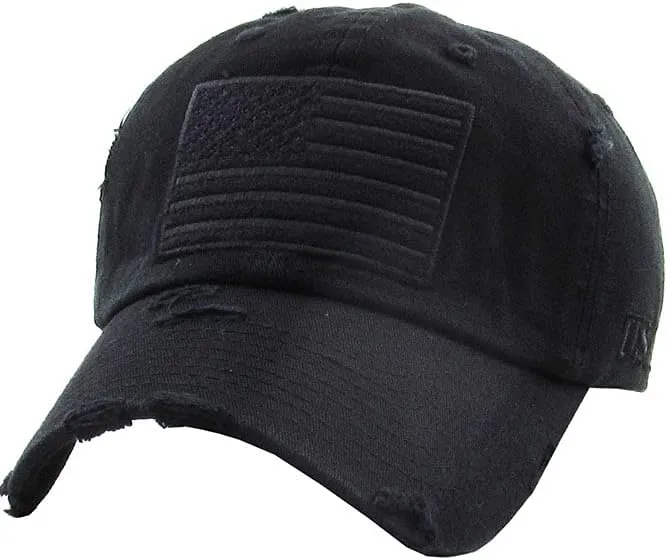 ScarvesMe Unisex American Flag Washed Vintage Distressed Stitch Baseball Cap Hat