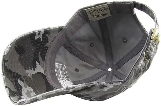 ScarvesMe Unisex American Flag Washed Vintage Distressed Stitch Baseball Cap Hat