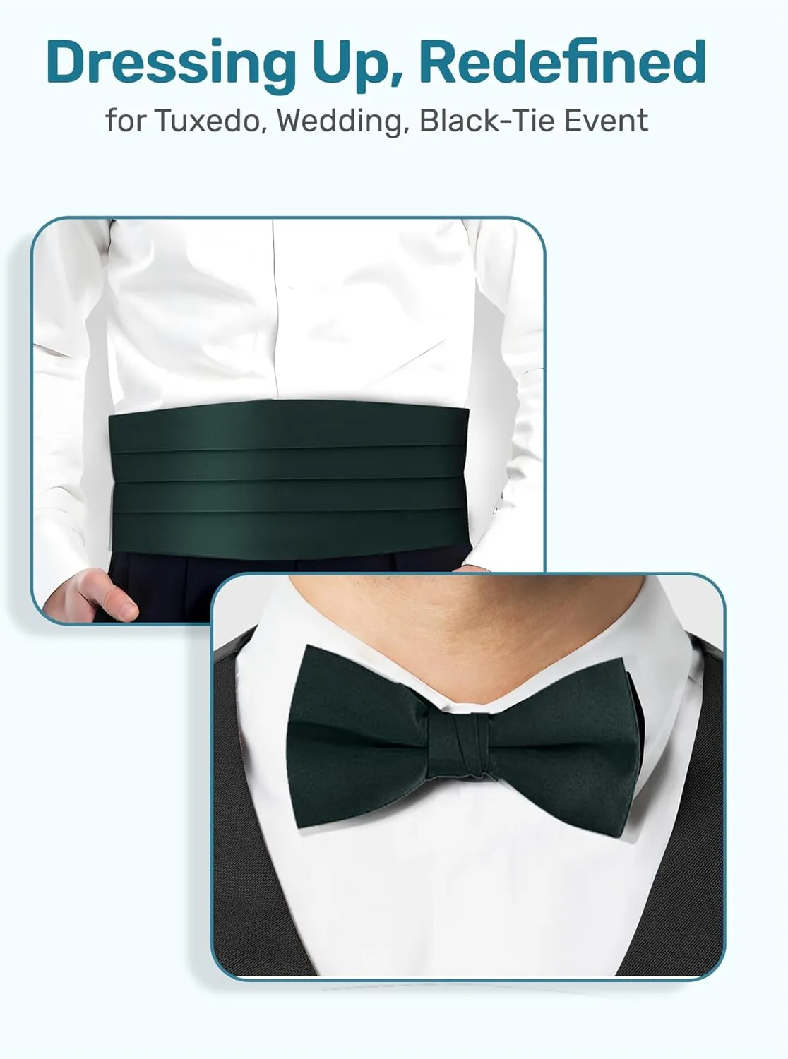 S.H. Churchill & Co. Men's Formal Satin Bowtie and Cummerbund Set