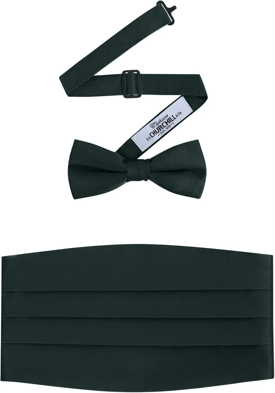 S.H. Churchill & Co. Men's Formal Satin Bowtie and Cummerbund Set