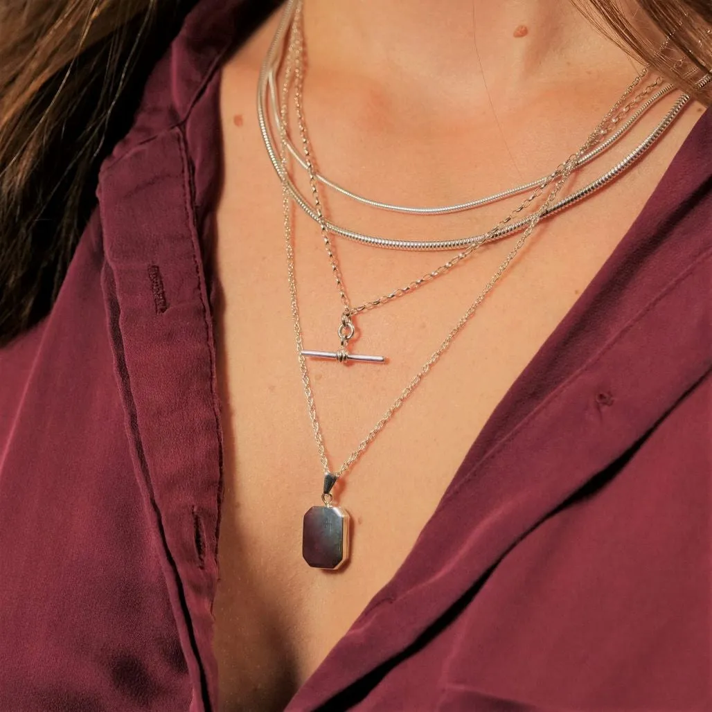Silver T-Bar Necklace