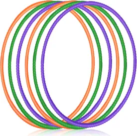 Sratte 6 Pcs Exercise Hoop Detachable Adjustable Plastic Hoops Snap Together Toy Ring Color Playground Toys for Girls and Boys Party Games, Sports, Exercise, Dog Training(28 Inch,Purple,Green,Orange)