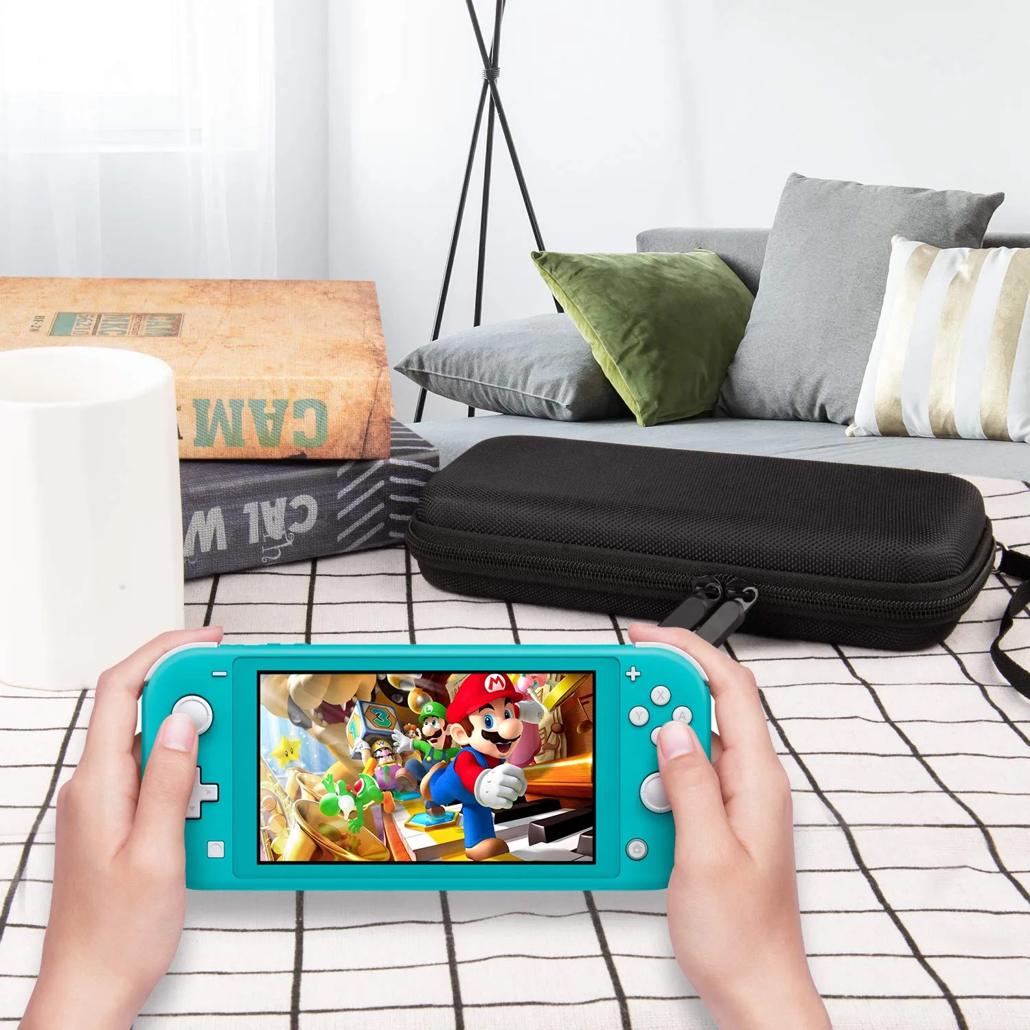 Switch Lite Case - innoAura 12 in 1 Switch Lite Accessories Bundle with Switch Lite Carrying Case, Switch Game Case, Switch Lite Screen Protector, Switch Stand, Switch Thumb Grips (Black)