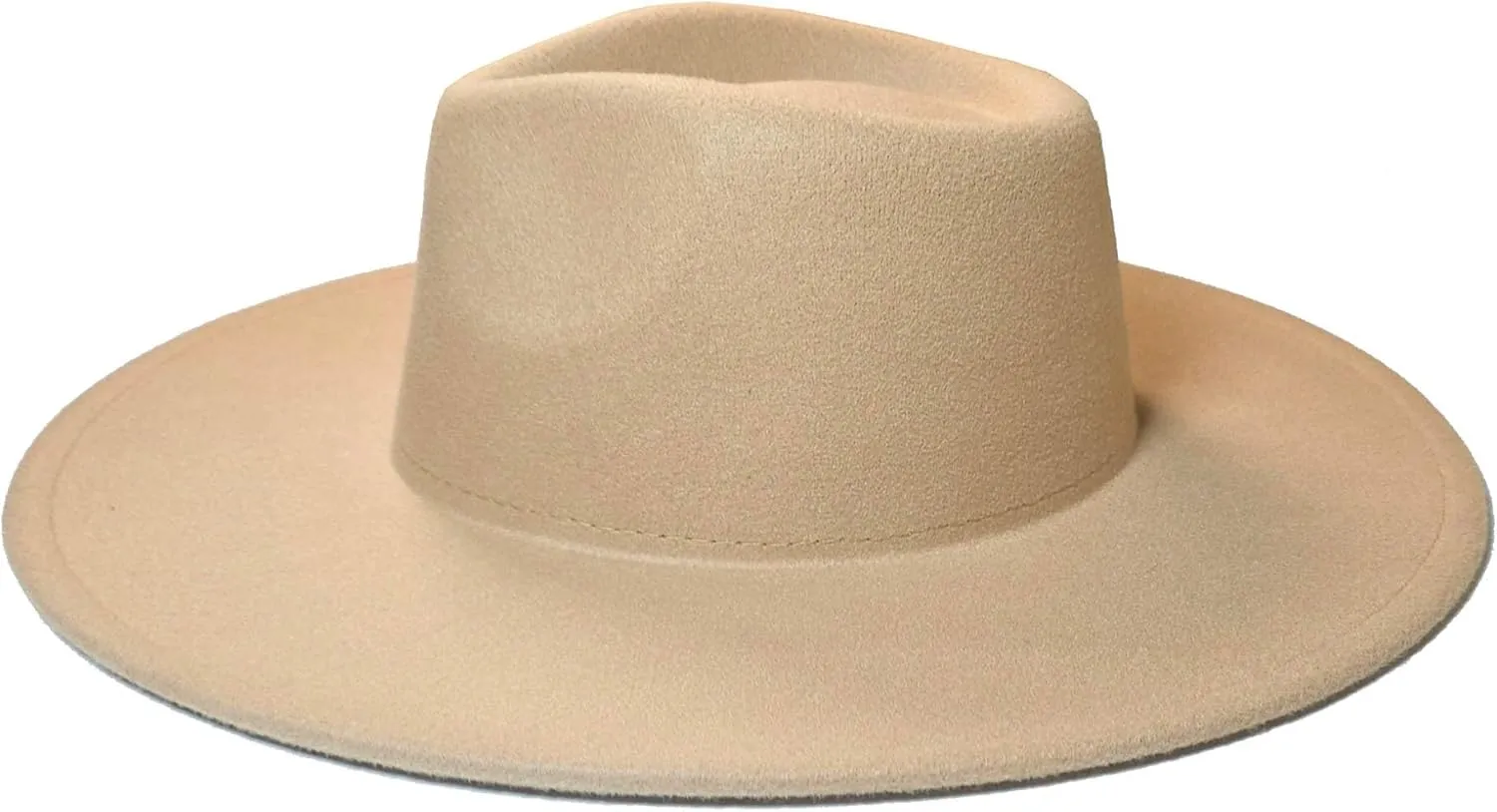 Wide Brim Vegan Felt Rancher Hat - Women, Men, and Kids Fedora Style with Adjustable Inner Drawstring