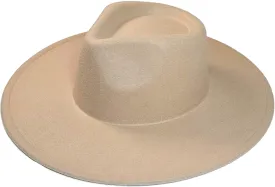 Wide Brim Vegan Felt Rancher Hat - Women, Men, and Kids Fedora Style with Adjustable Inner Drawstring