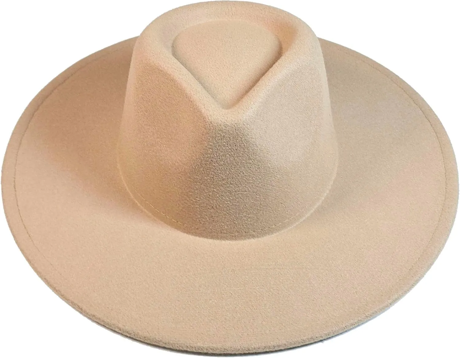 Wide Brim Vegan Felt Rancher Hat - Women, Men, and Kids Fedora Style with Adjustable Inner Drawstring