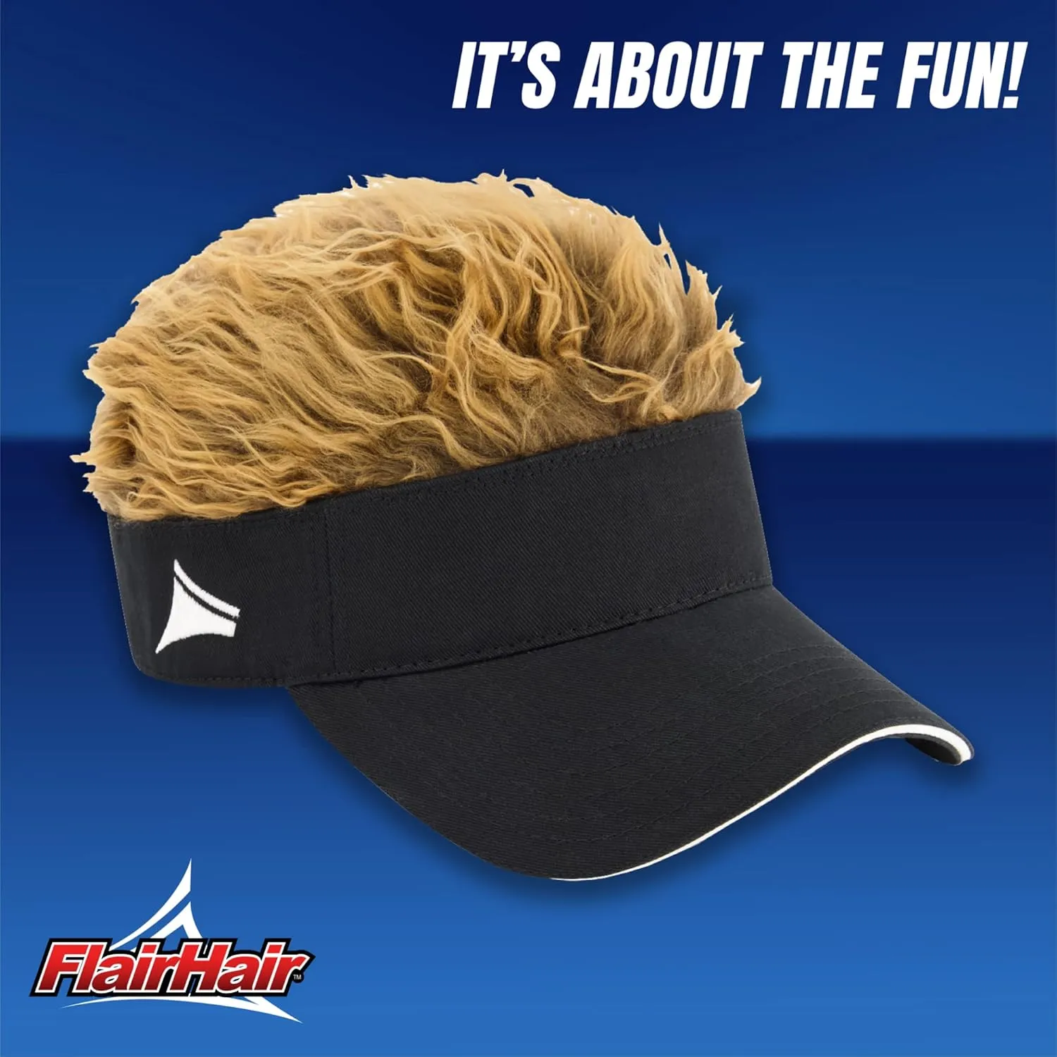 Women's Sun Visor Cap with Fake Hair, Adjustable Baseball Hat