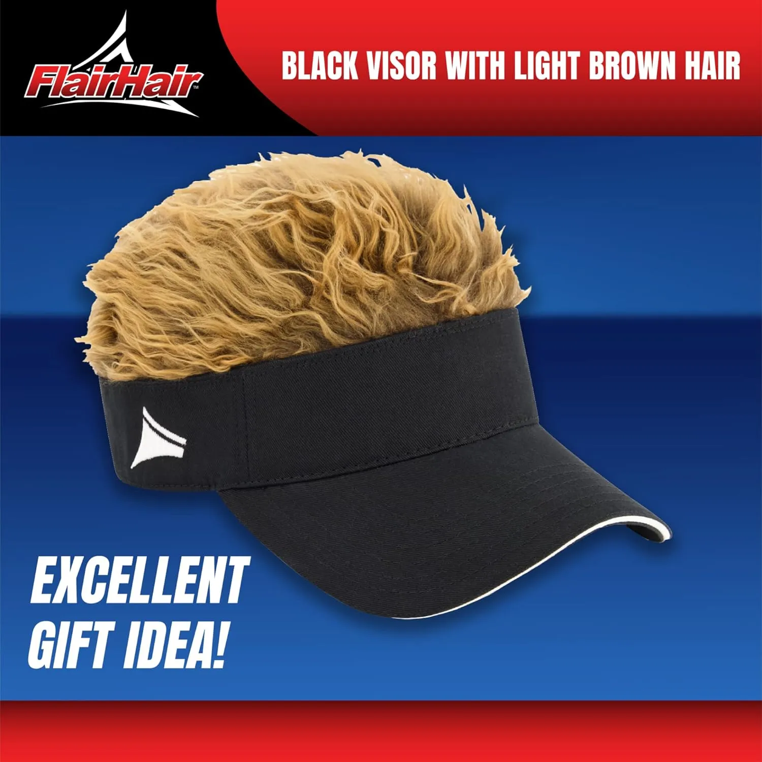 Women's Sun Visor Cap with Fake Hair, Adjustable Baseball Hat