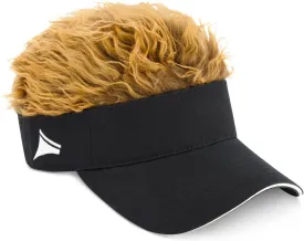 Women's Sun Visor Cap with Fake Hair, Adjustable Baseball Hat